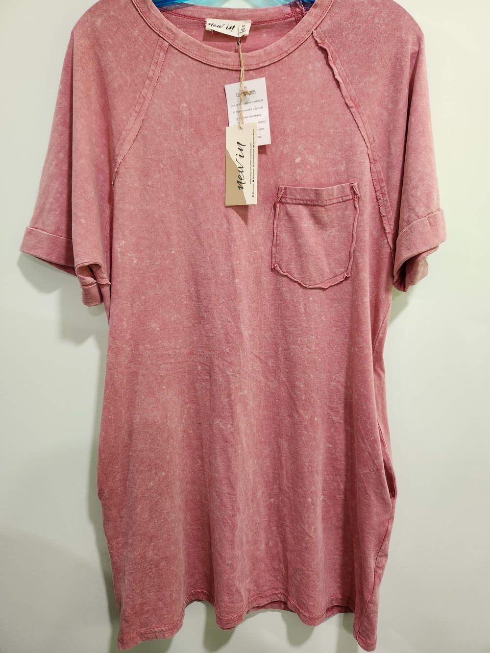 Newin Women's Dusty Rose Pocket Tee Nwt